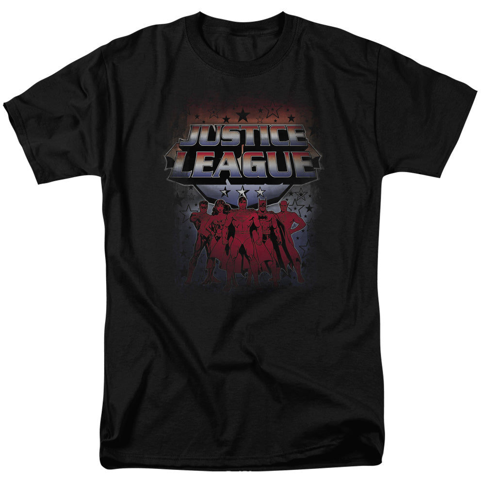 Justice League Star League Mens T Shirt Black Officially Licensed