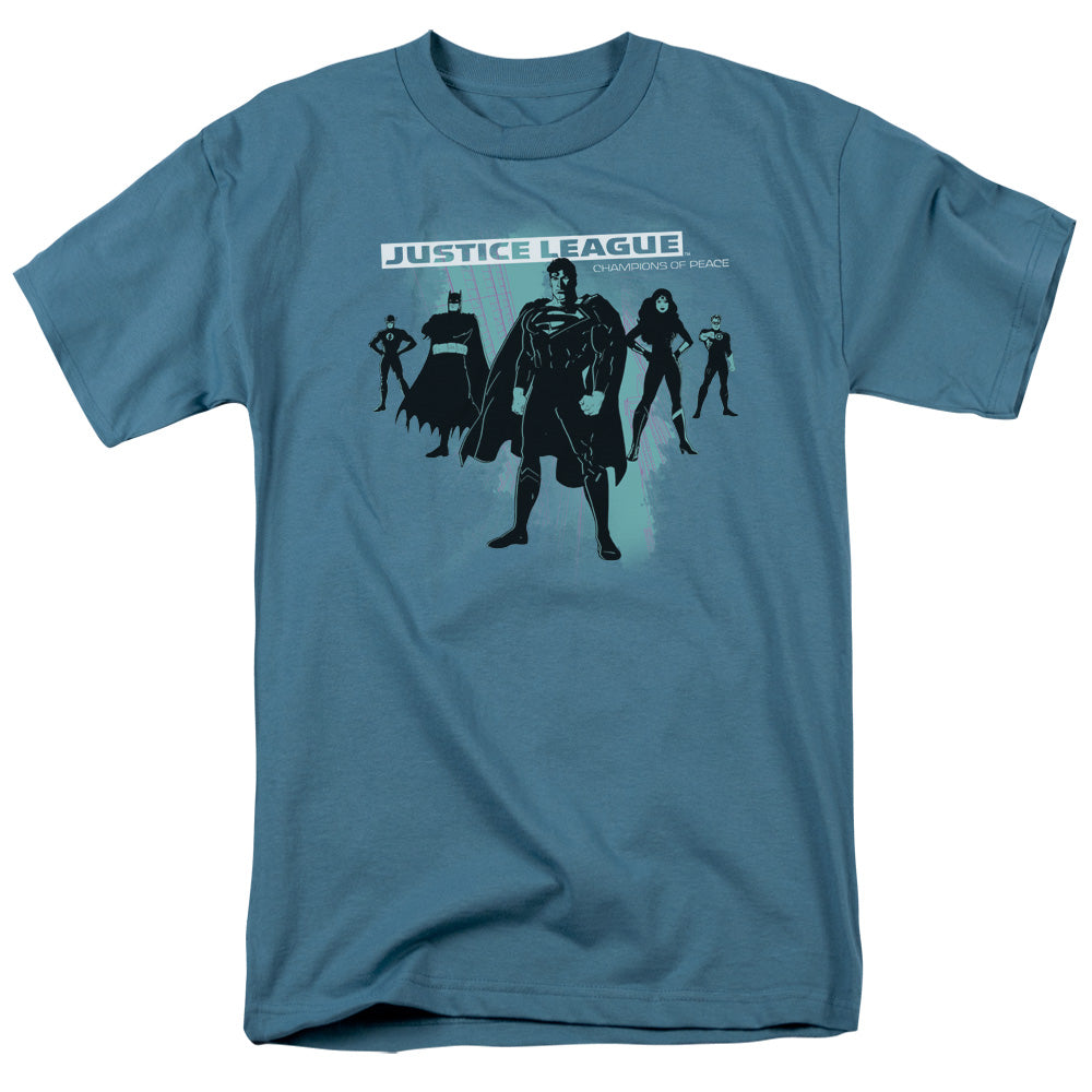 Justice League Stand Mens T Shirt Slate Officially Licensed