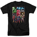 Justice League Justice League Panels Mens T Shirt Black Officially Licensed