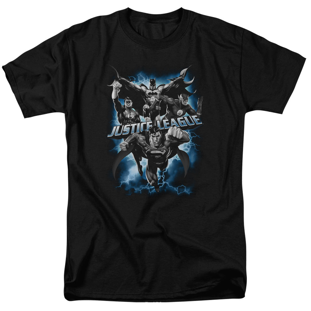 Justice League Justice Storm Mens T Shirt Black Officially Licensed
