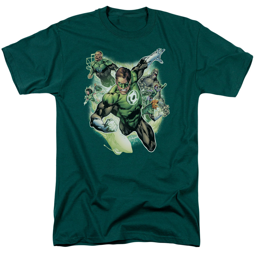 Justice League Flying Corps Mens T Shirt Hunter Green Officially Licensed