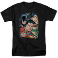Justice League Up Close and Personal Mens T Shirt Black Officially Licensed