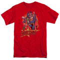 Justice League Raise Your Fist Mens T Shirt Red Officially Licensed