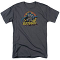 Batman Rough Distress Mens T Shirt Charcoal Officially Licensed