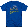 Superman Rough Distress Mens T Shirt Royal Blue Officially Licensed