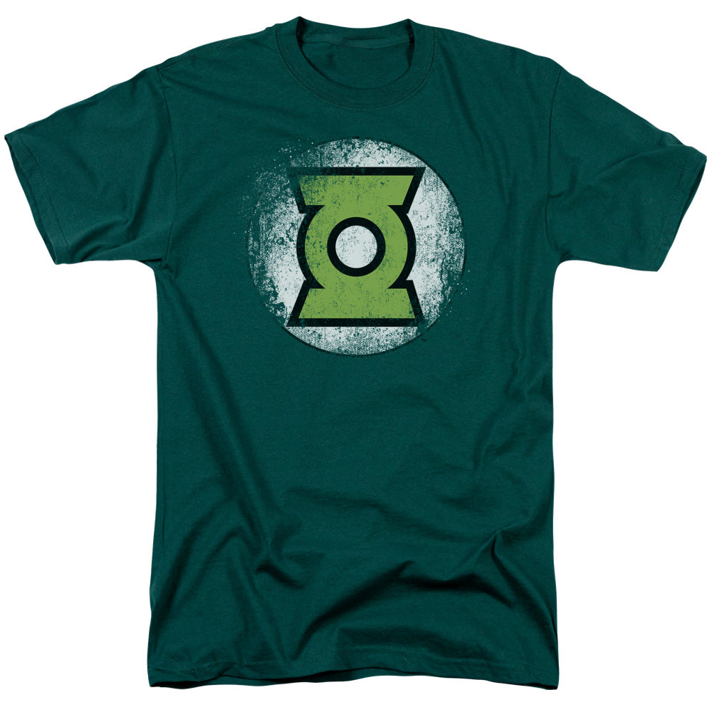 Green Lantern Faded Logo Mens T Shirt Hunter Green Officially Licensed