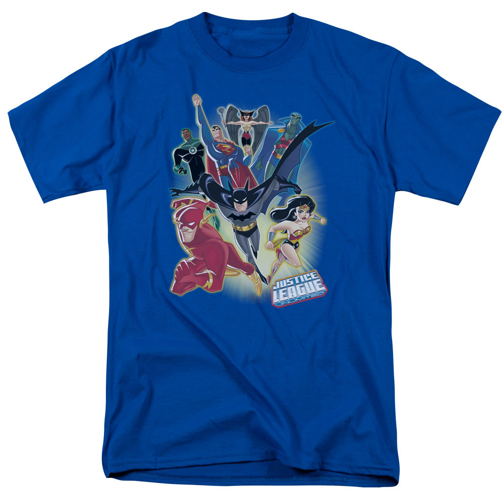 Justice League Unlimited Mens T Shirt Royal Blue Officially Licensed