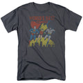 Justice League Worlds Best Comics Mens T Shirt Charcoal Officially Licensed