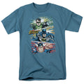 Justice League Action Frames Mens T Shirt Slate Officially Licensed