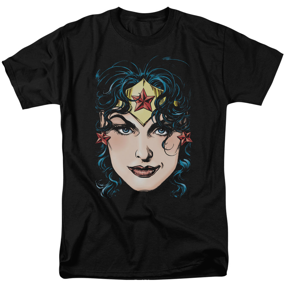 Wonder Woman Face Art Mens T Shirt Black Officially Licensed