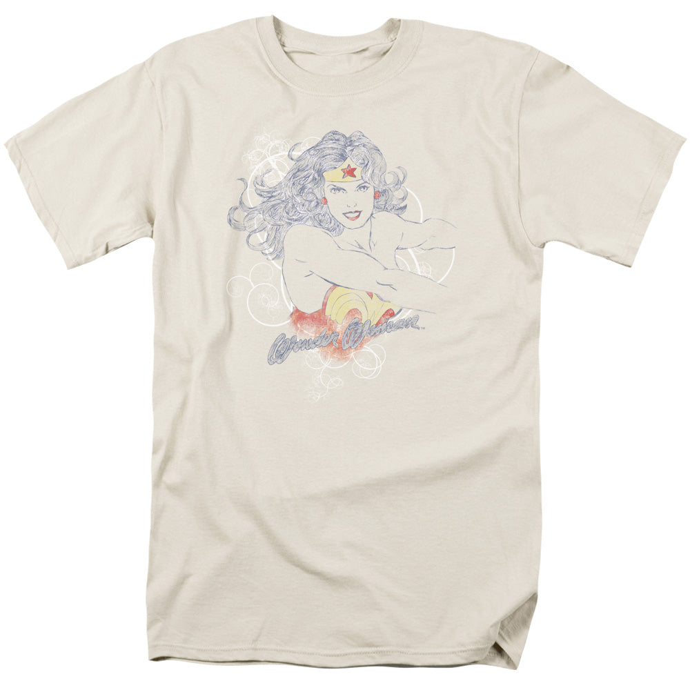 Wonder Woman Sketch Truth Mens T Shirt Cream Officially Licensed
