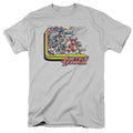Justice League Ready to Fight Mens T Shirt Silver Officially Licensed