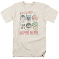 Justice League My Super Hero Mens T Shirt Cream Officially Licensed