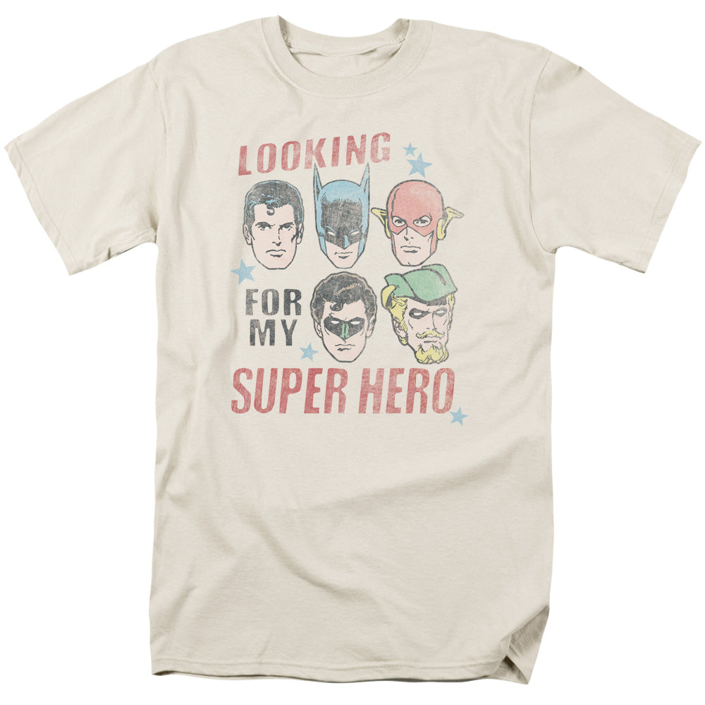 Justice League My Super Hero Mens T Shirt Cream Officially Licensed