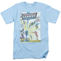 Justice League Vintage Cover 12 Mens T Shirt Light Blue Officially Licensed