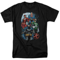 Justice League the Four Mens T Shirt Black Officially Licensed