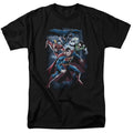 Justice League Coic Crew Mens T Shirt Black Officially Licensed