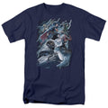 Justice League Ride the Lightening Mens T Shirt Navy Blue Officially Licensed