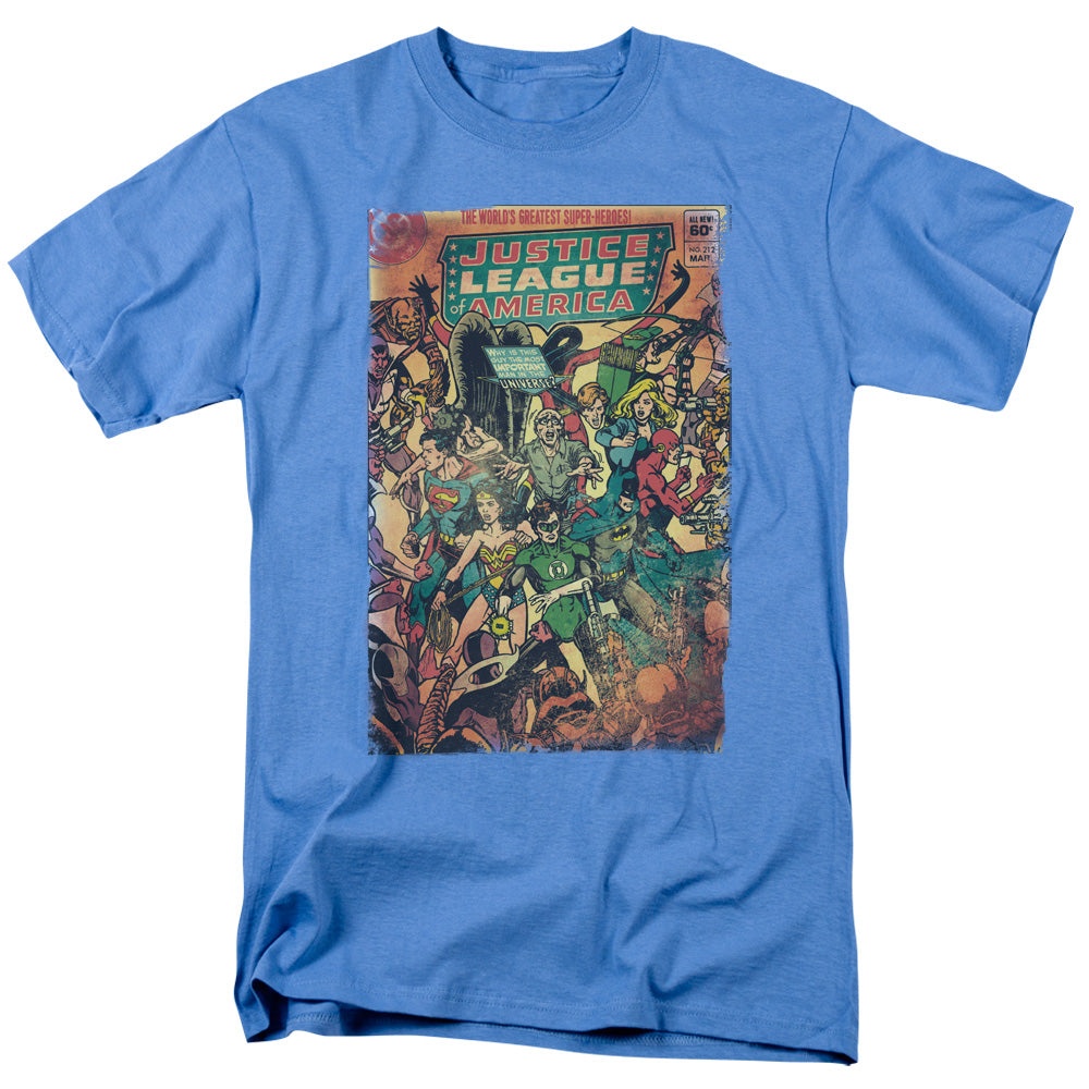 Justice League No 212 Vintage Mens T Shirt Carolina Blue Officially Licensed