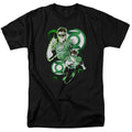 Justice League Green Lantern in Action Mens T Shirt Black Officially Licensed