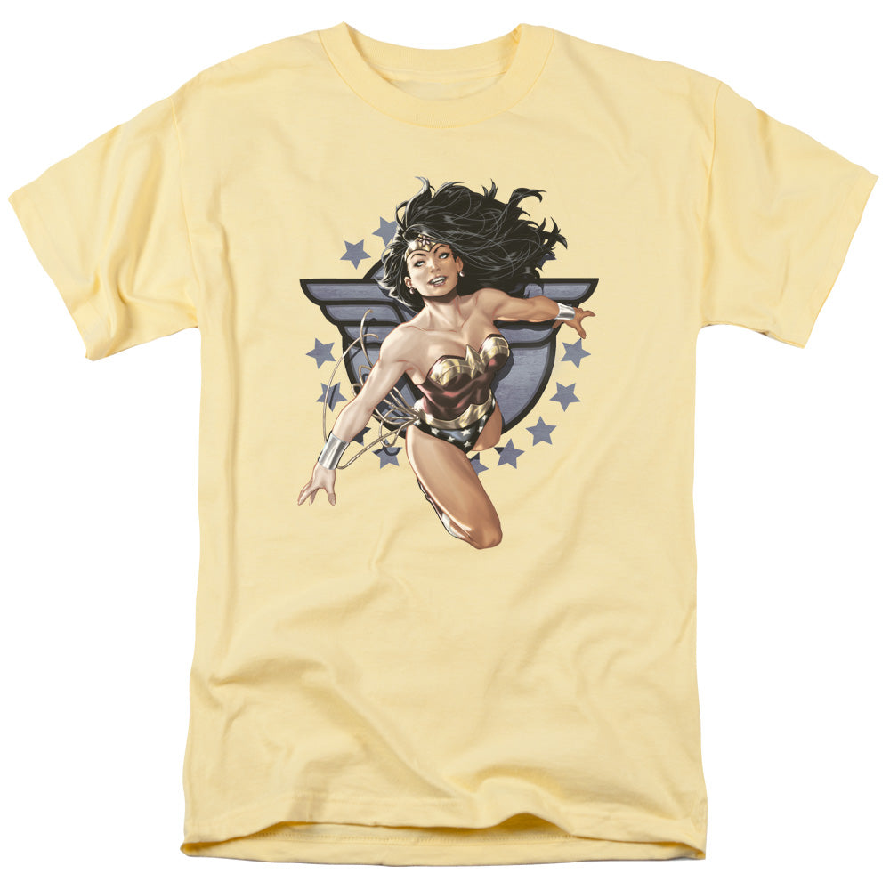 Justice League Wonder Woman All Star Mens T Shirt Yellow Officially Licensed