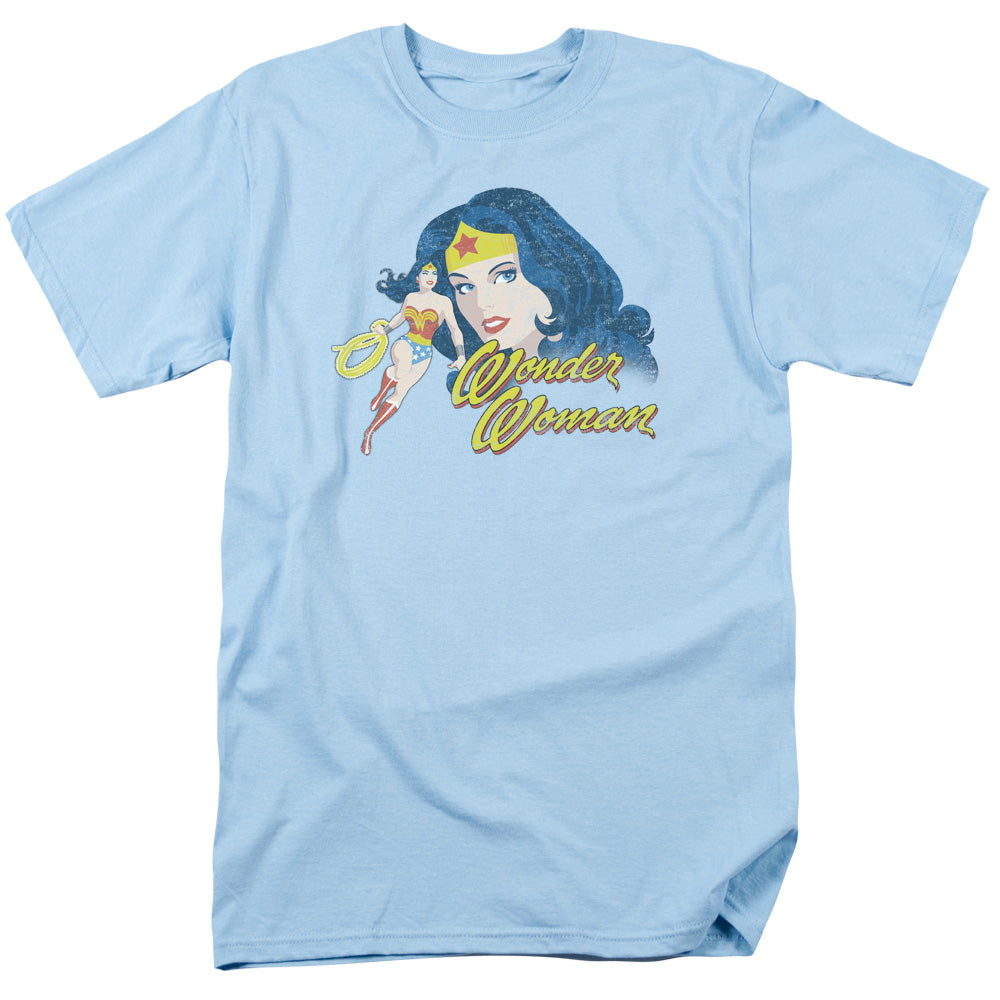 Justice League Portrait Mens T Shirt Light Blue Officially Licensed