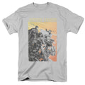 Justice League Red Dawn Mens T Shirt Silver Officially Licensed