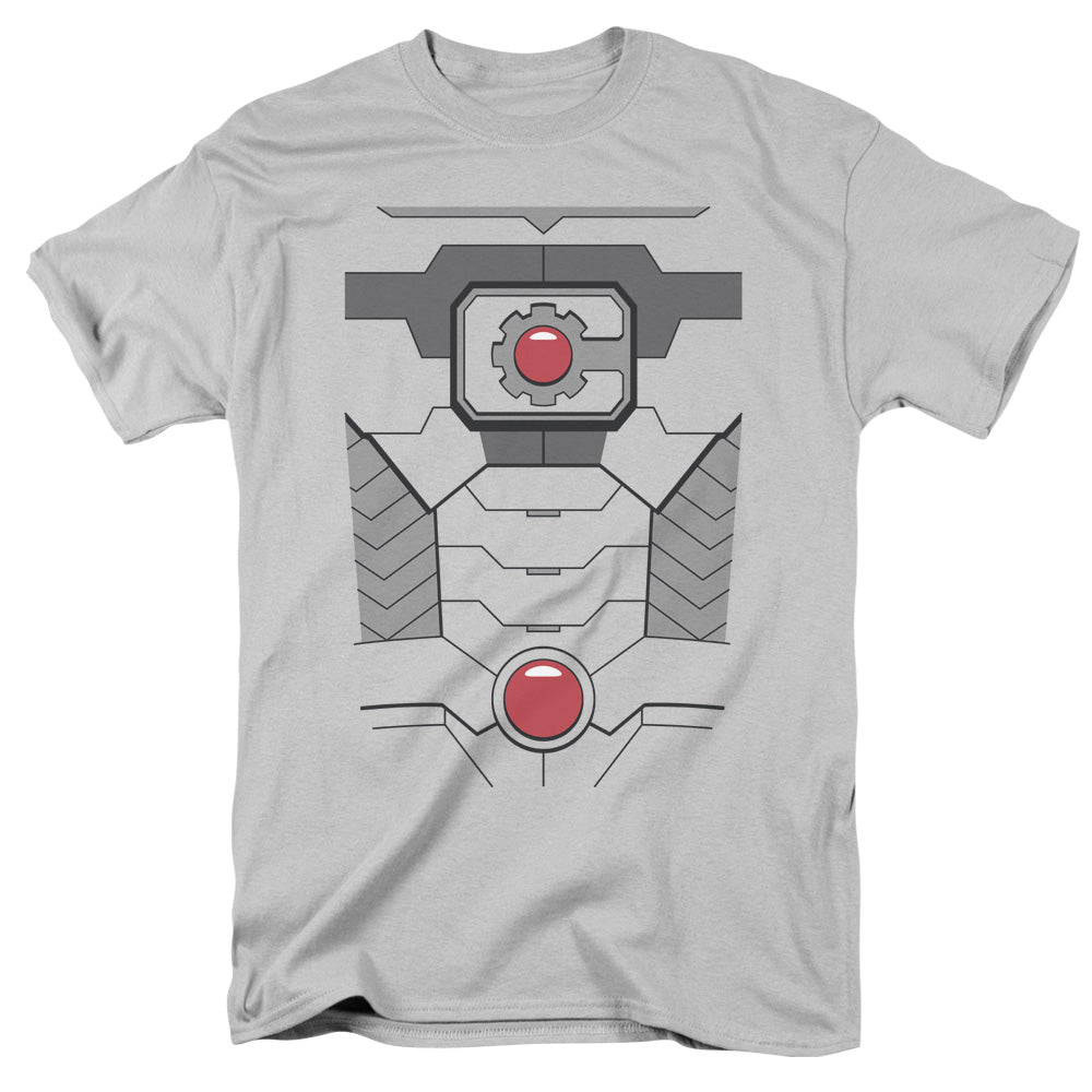 Justice League Cyborg Uniform Mens T Shirt Silver Officially Licensed