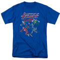 Justice League Pixel League Mens T Shirt Royal Blue Officially Licensed