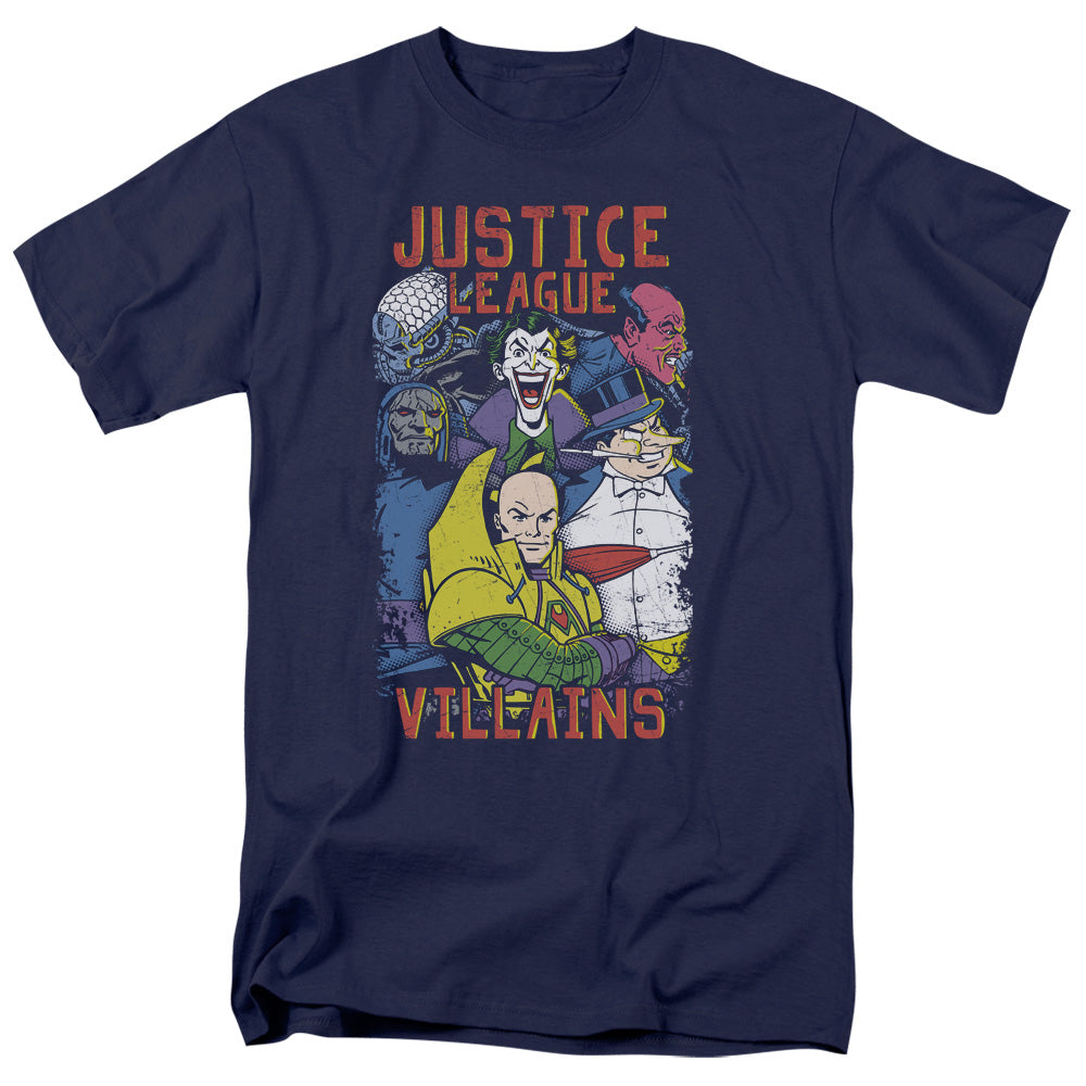 Justice League Villians Mens T Shirt Navy Blue Officially Licensed