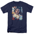 Justice League Scowl Mens T Shirt Navy Blue Officially Licensed