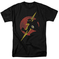 Justice League Flash Symbol Knockout Mens T Shirt Black Officially Licensed