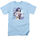 Justice League Warrior Mens T Shirt Light Blue Officially Licensed
