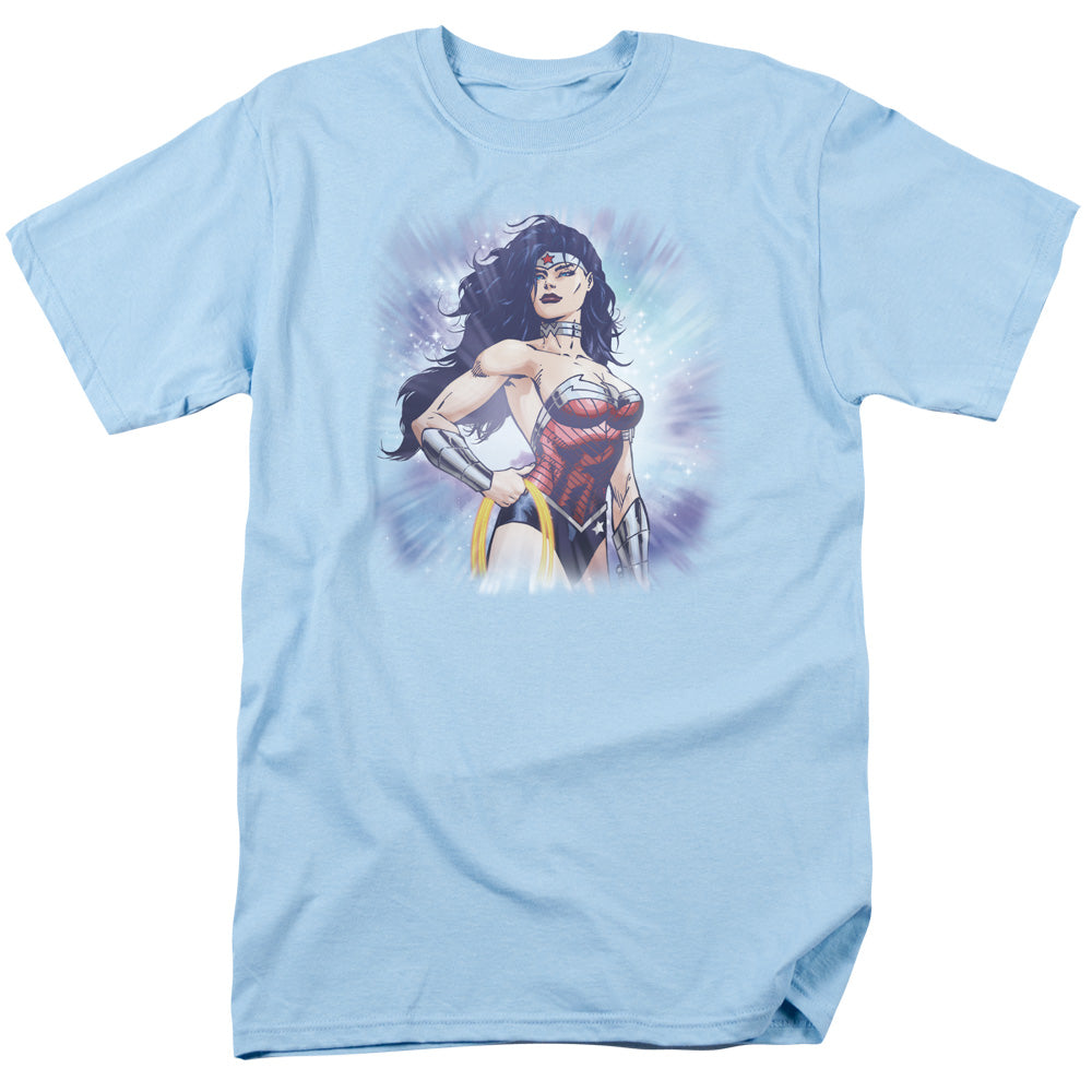 Justice League Warrior Mens T Shirt Light Blue Officially Licensed