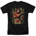 Justice League Flash Flare Mens T Shirt Black Officially Licensed