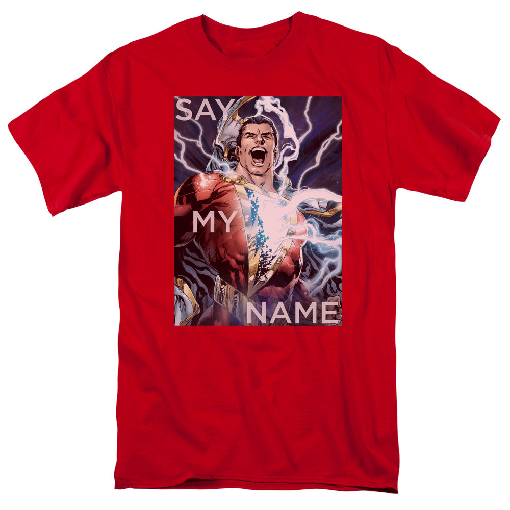 Justice League Say My Name Mens T Shirt Red Officially Licensed
