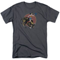 Justice League Bull Rider Mens T Shirt Charcoal Officially Licensed