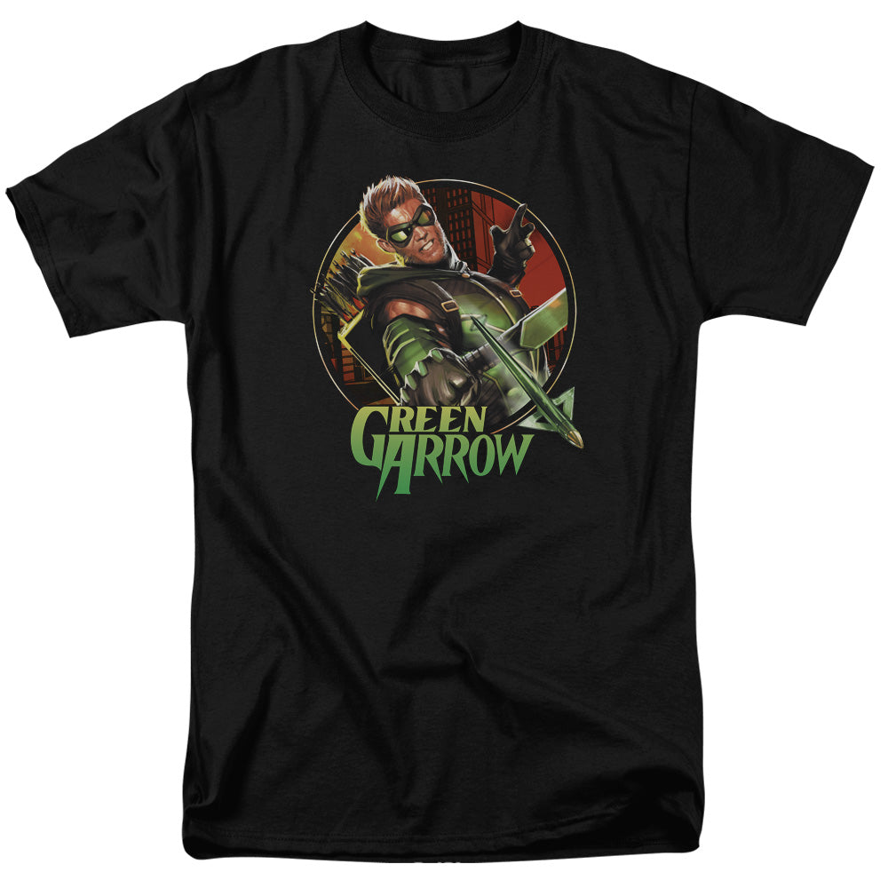Justice League Sunset Archer Mens T Shirt Black Officially Licensed