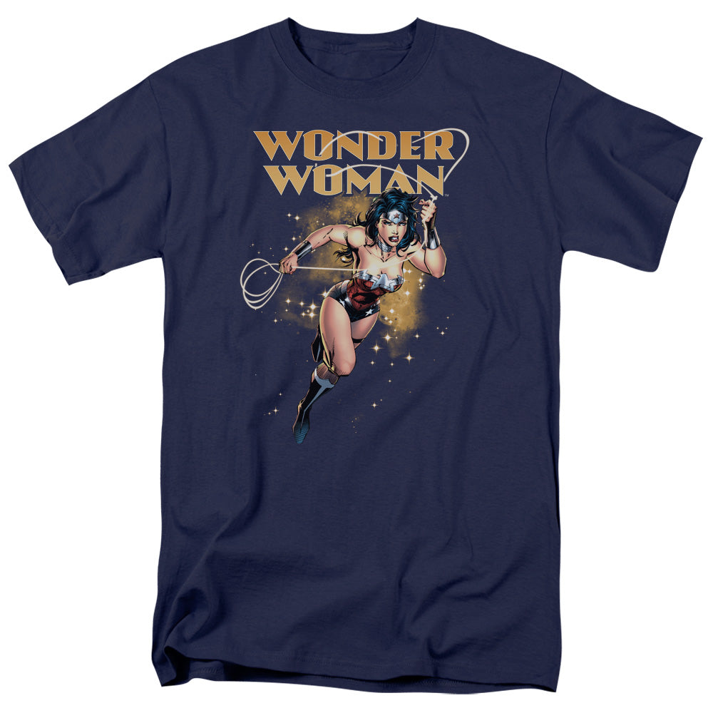 Justice League Star Lasso Mens T Shirt Navy Blue Officially Licensed