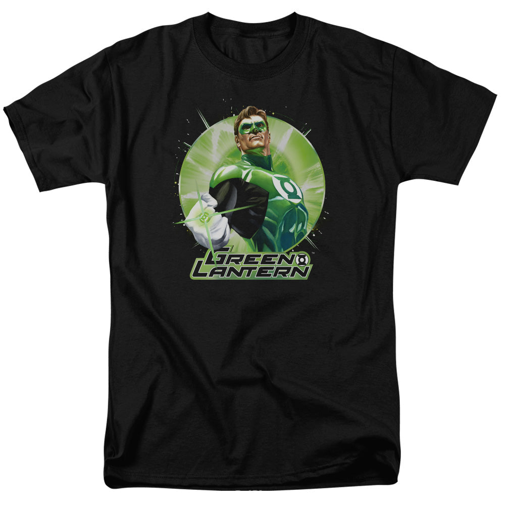 Justice League Green Static Mens T Shirt Black Officially Licensed
