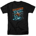 Justice League Aqua Bubbles Mens T Shirt Black Officially Licensed