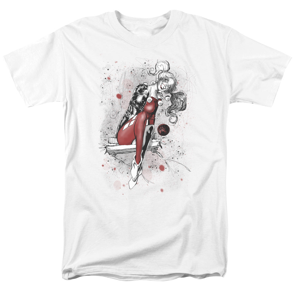 Justice League Harley Sketch Mens T Shirt White Officially Licensed