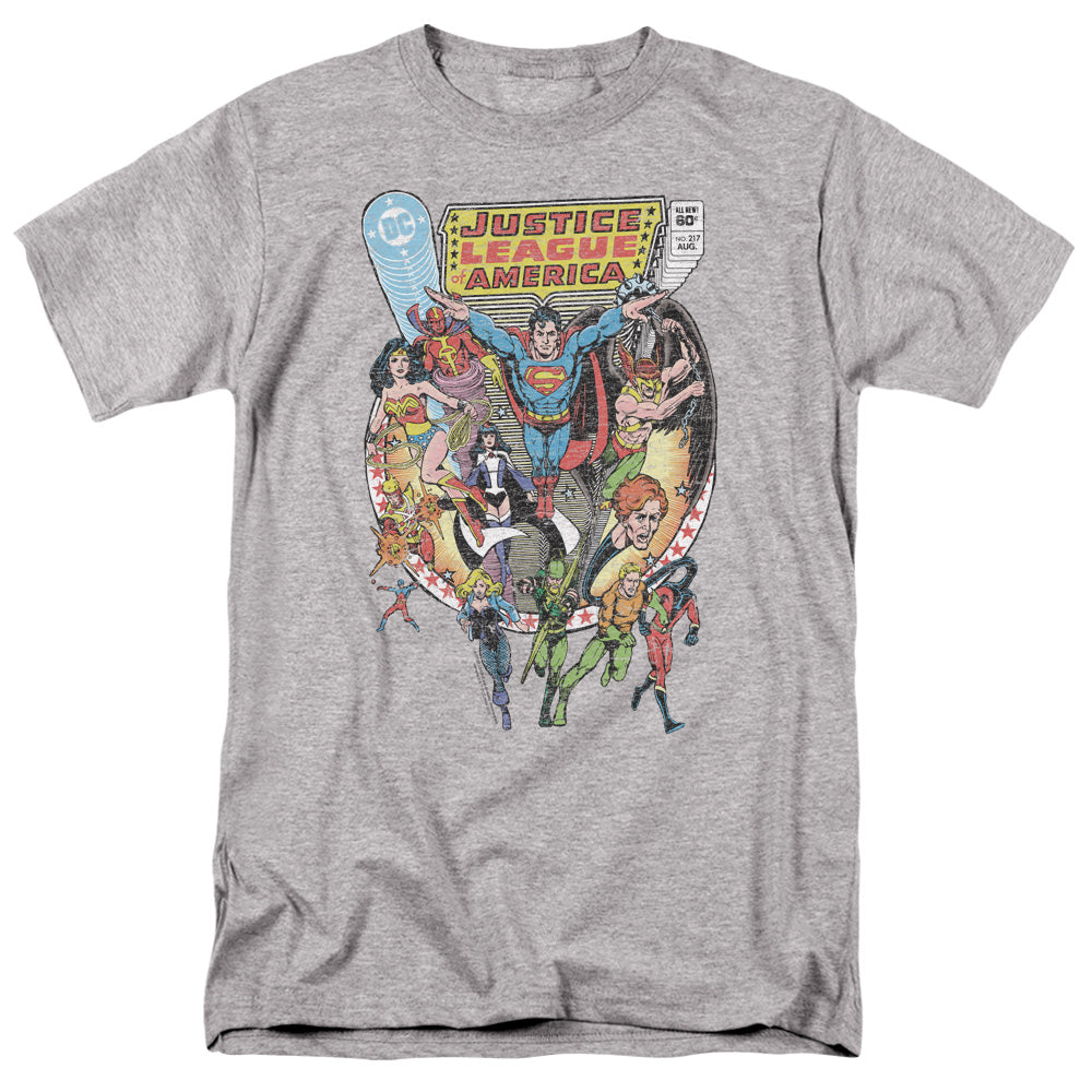 Justice League Team Up Mens T Shirt Athletic Heather Officially Licensed