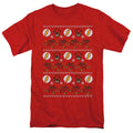 The Flash the Flash Ugly Christmas Sweater Mens T Shirt Red Officially Licensed
