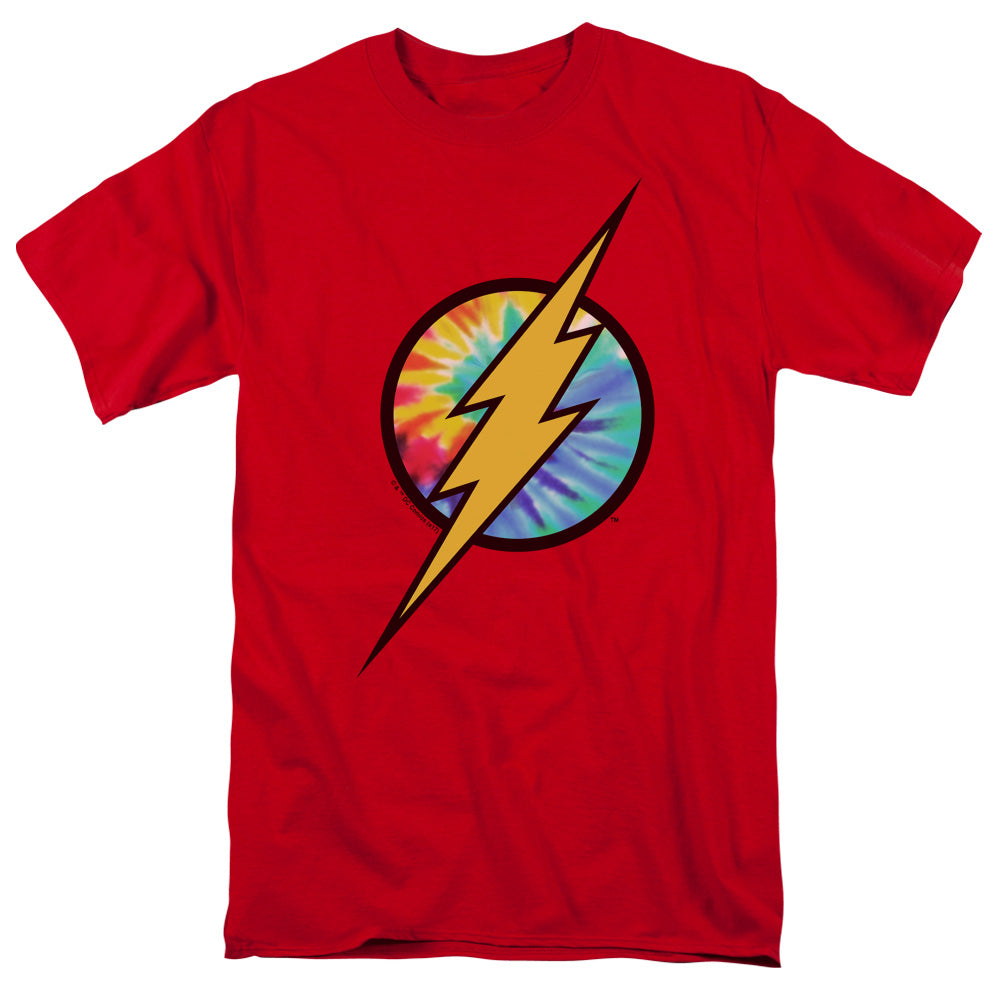 The Flash Tie Dye Flash Logo Mens T Shirt Red Officially Licensed
