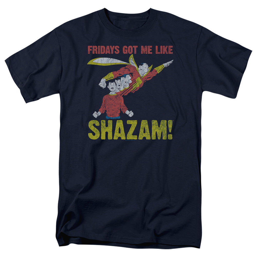 Justice League Fridays Got Me Like Mens T Shirt Navy Blue Officially Licensed