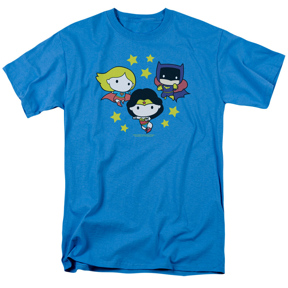 Justice League Girl Power Mens T Shirt Turquoise Officially Licensed