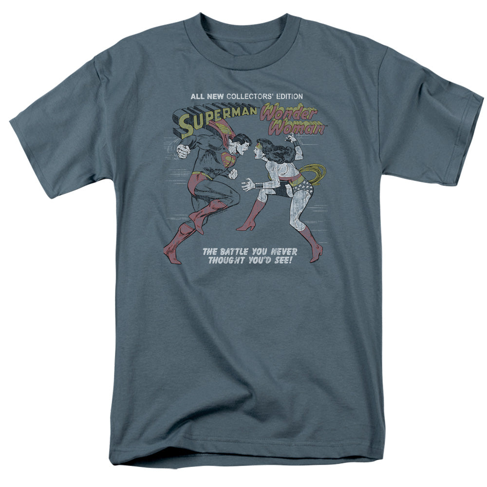 Justice League the Battle Mens T Shirt Slate Officially Licensed