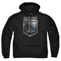Justice League Movie Shield Logo Mens Hoodie Black Officially Licensed