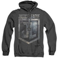 Justice League Movie Shield Logo Heather Mens Hoodie Black Officially Licensed